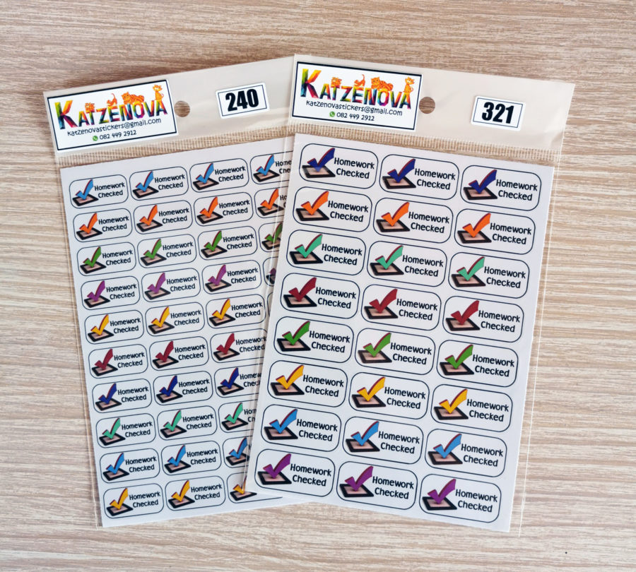 Homework checked 1 stickers