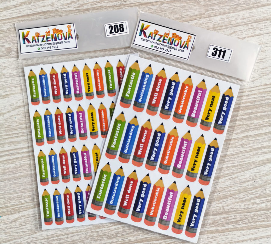 Pencil reward stickers