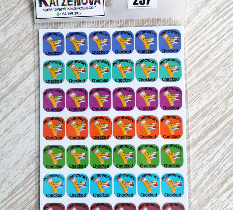 Homework checked 2 stickers