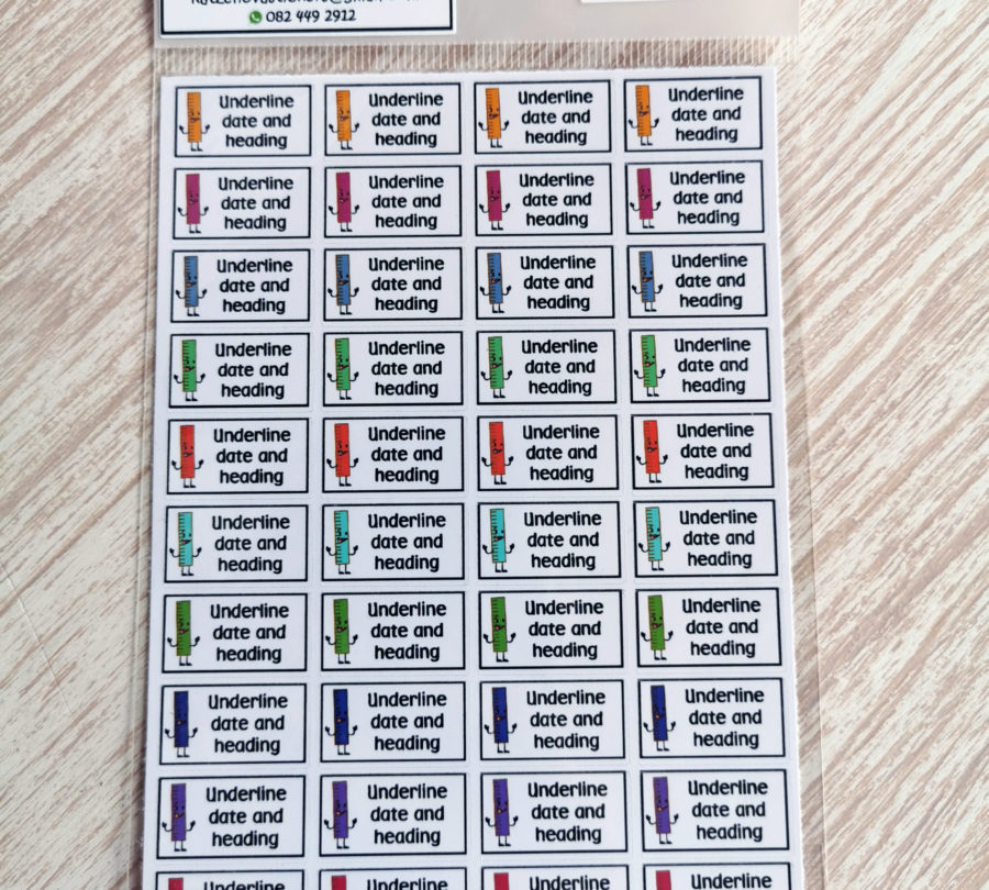 Underline date and heading stickers