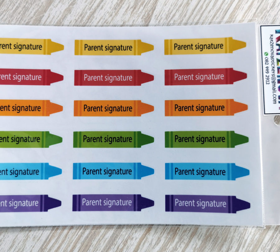 Parent signature 2 stickers