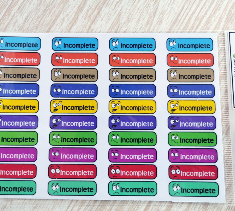 Incomplete stickers