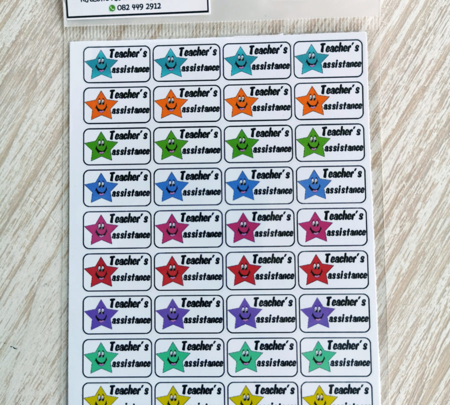 Teacher's assistance stickers