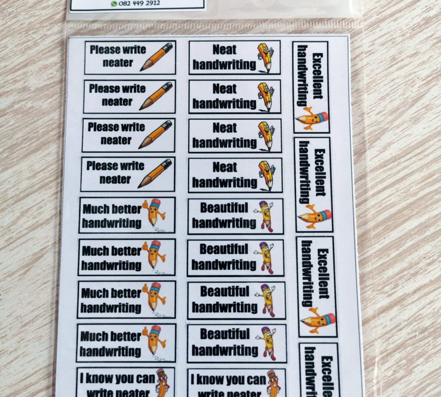Handwriting stickers