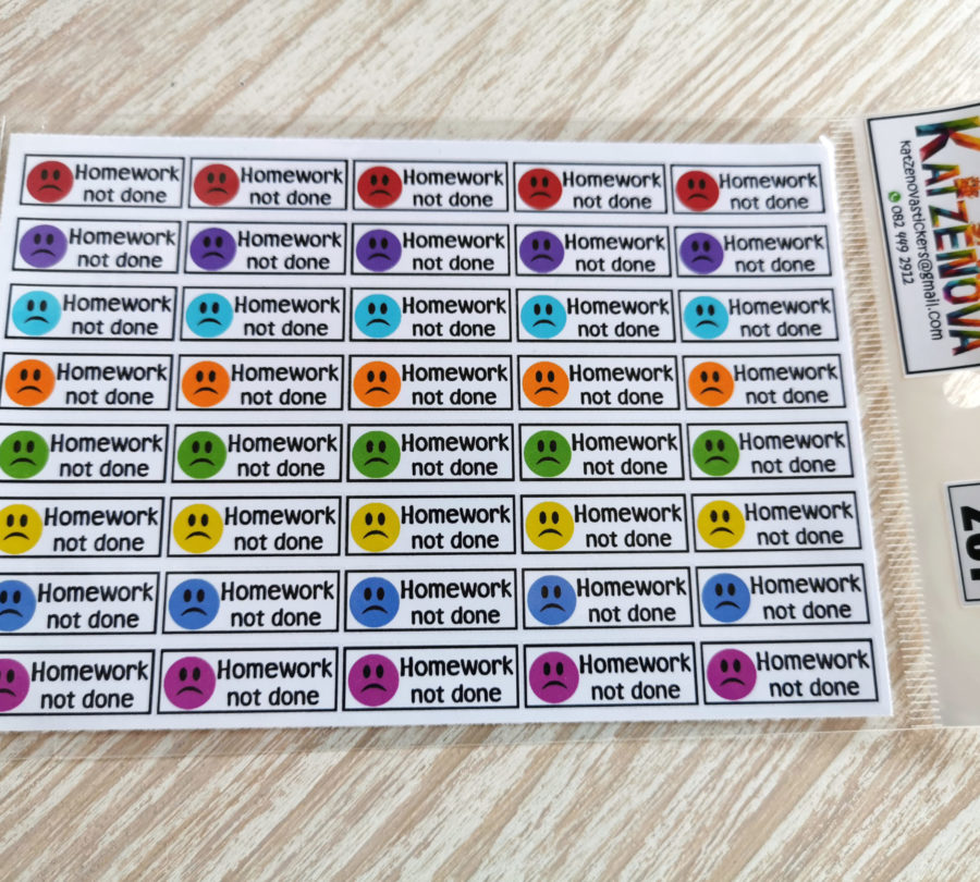 Homework not done stickers