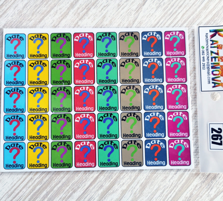 Date and heading stickers