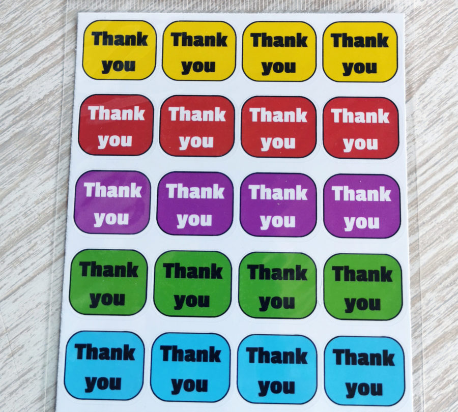 Thank you stickers