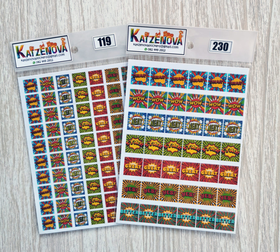Comic stickers