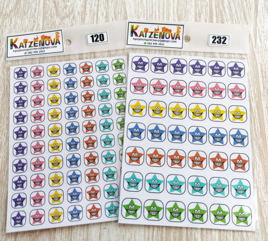 Colourful star stickers