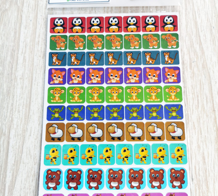 Square animal stickers