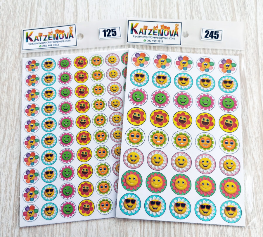 Happy flower stickers