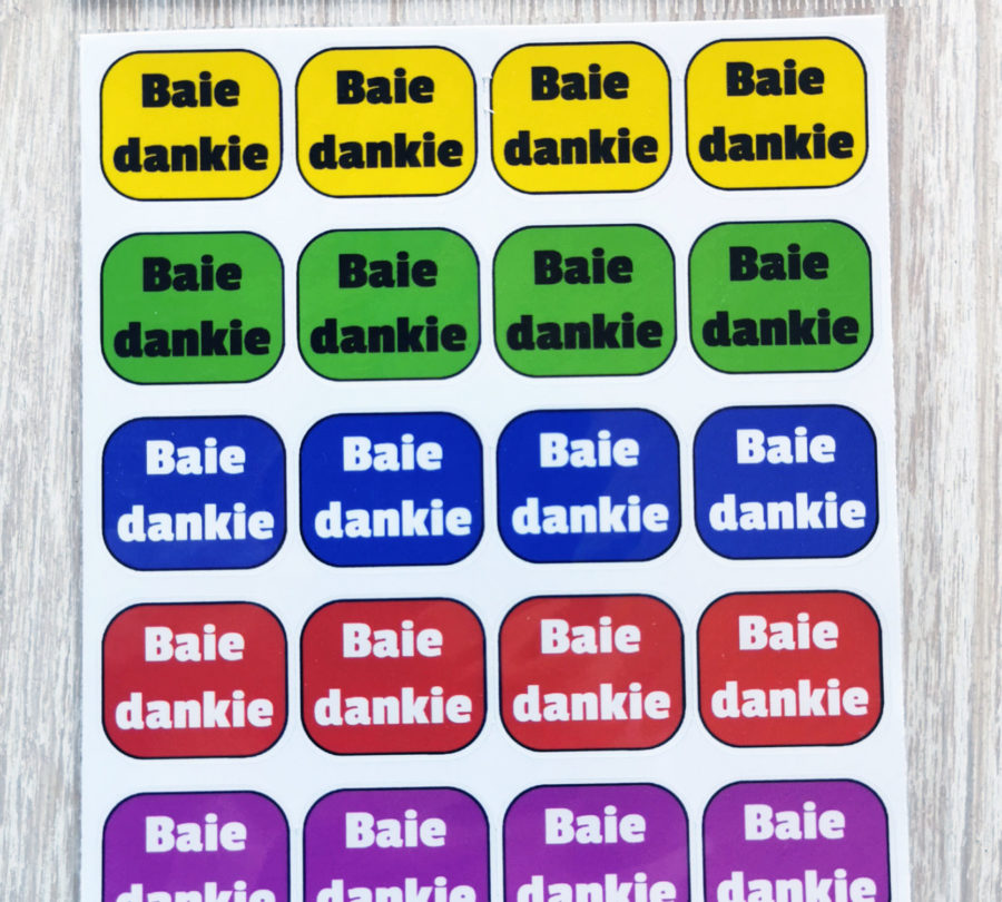 Baie dankie plakkers