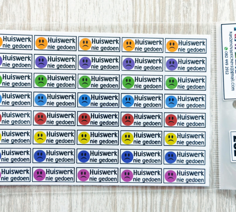 Huiswerk nie gedoen nie 1 plakker