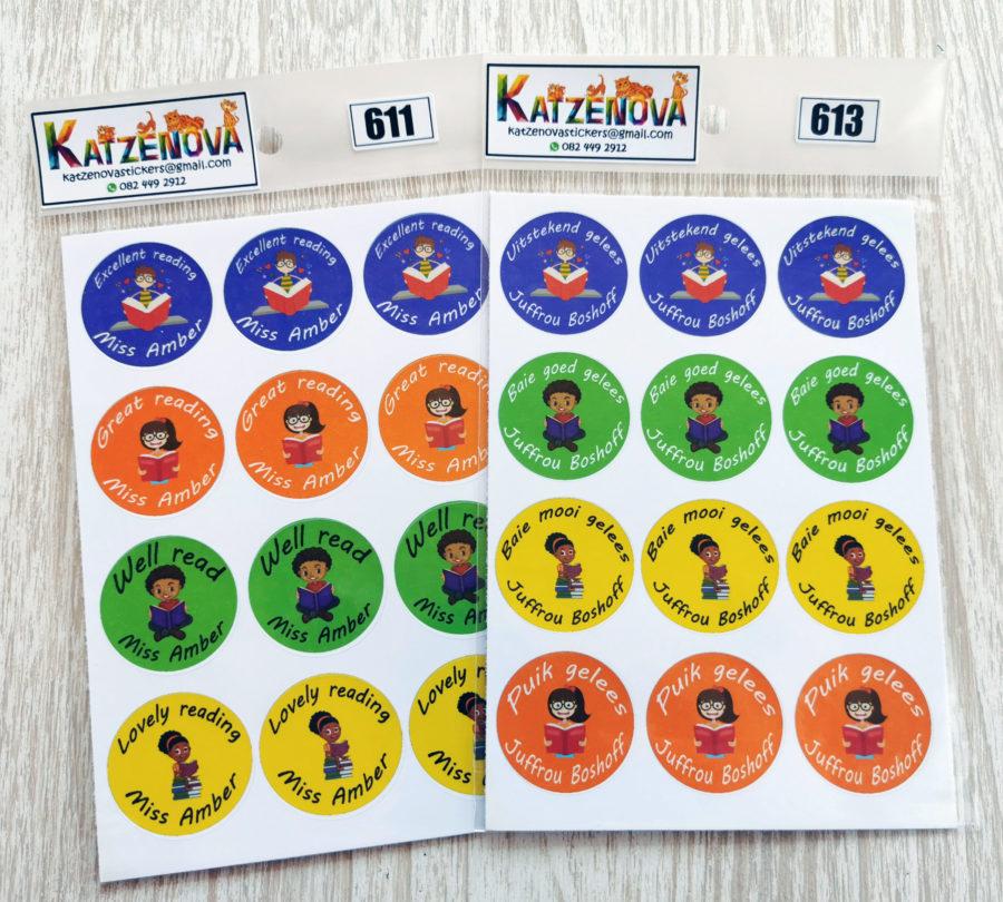 Personalized Reading stickers (X -Large) (Afr & Eng)