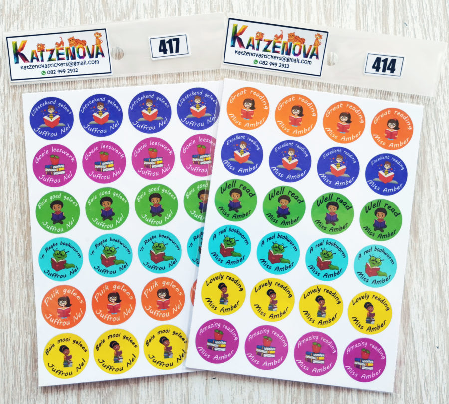 Personalized Reading stickers (Large) (Afr & Eng)