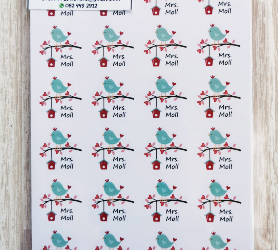 Personalized Bird in tree stickers (Large)