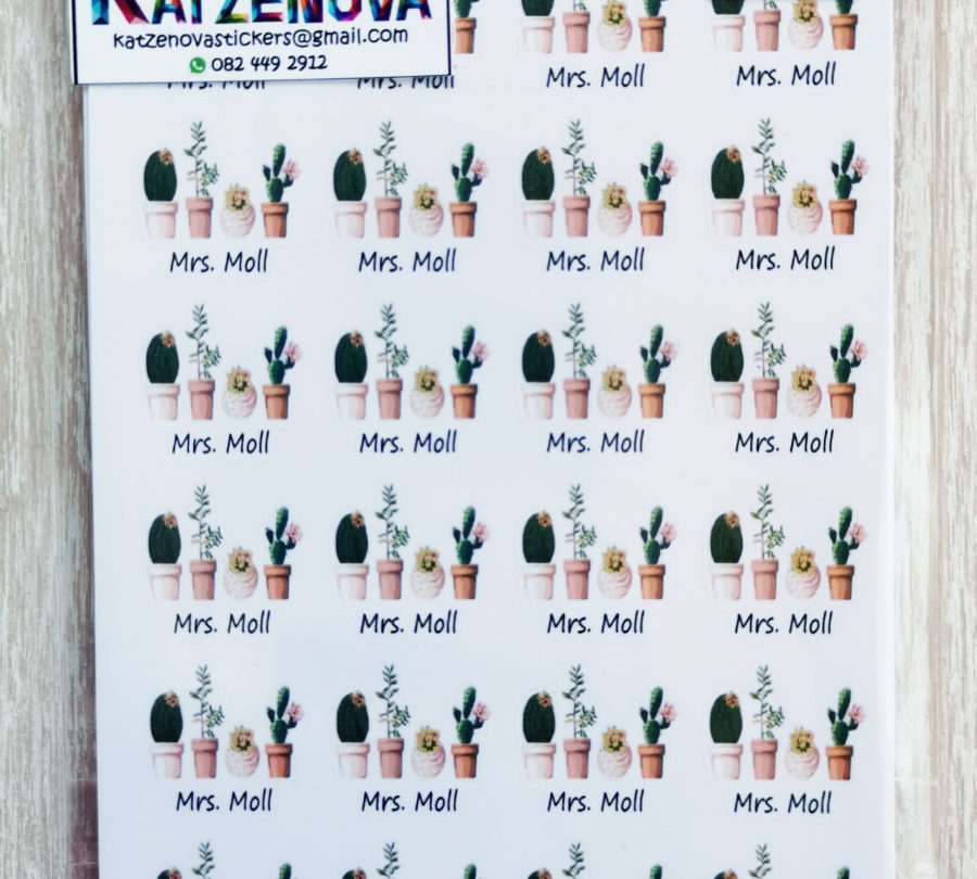 Personalized Cactus stickers (Large)
