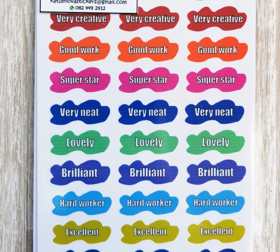 Paint stroke reward stickers