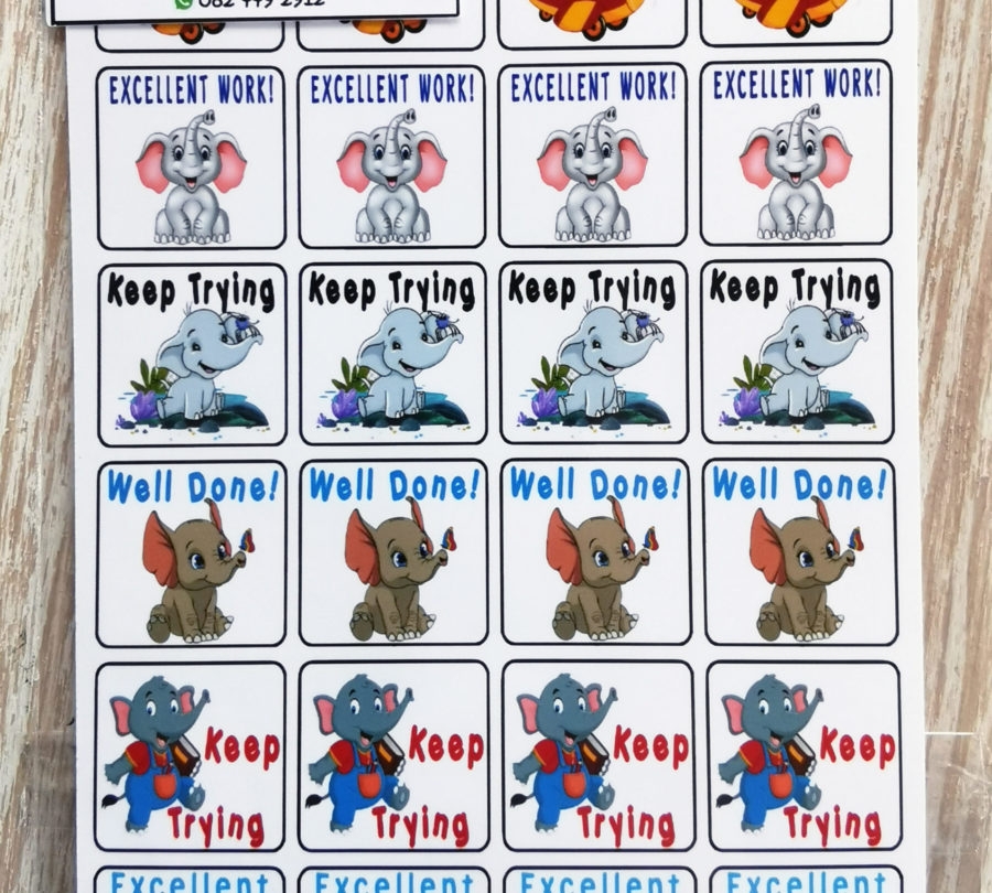 Elephant theme motivational stickers