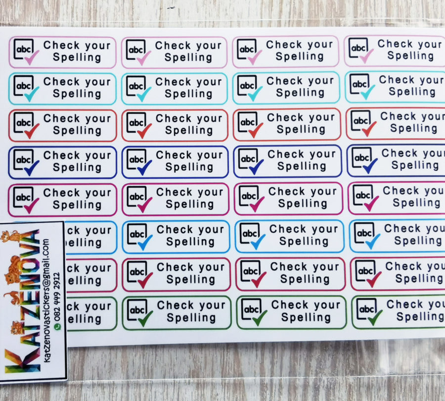 Check your spelling stickers