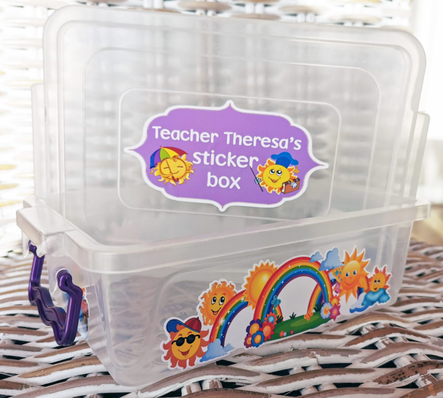 Sun & rainbow sticker box
