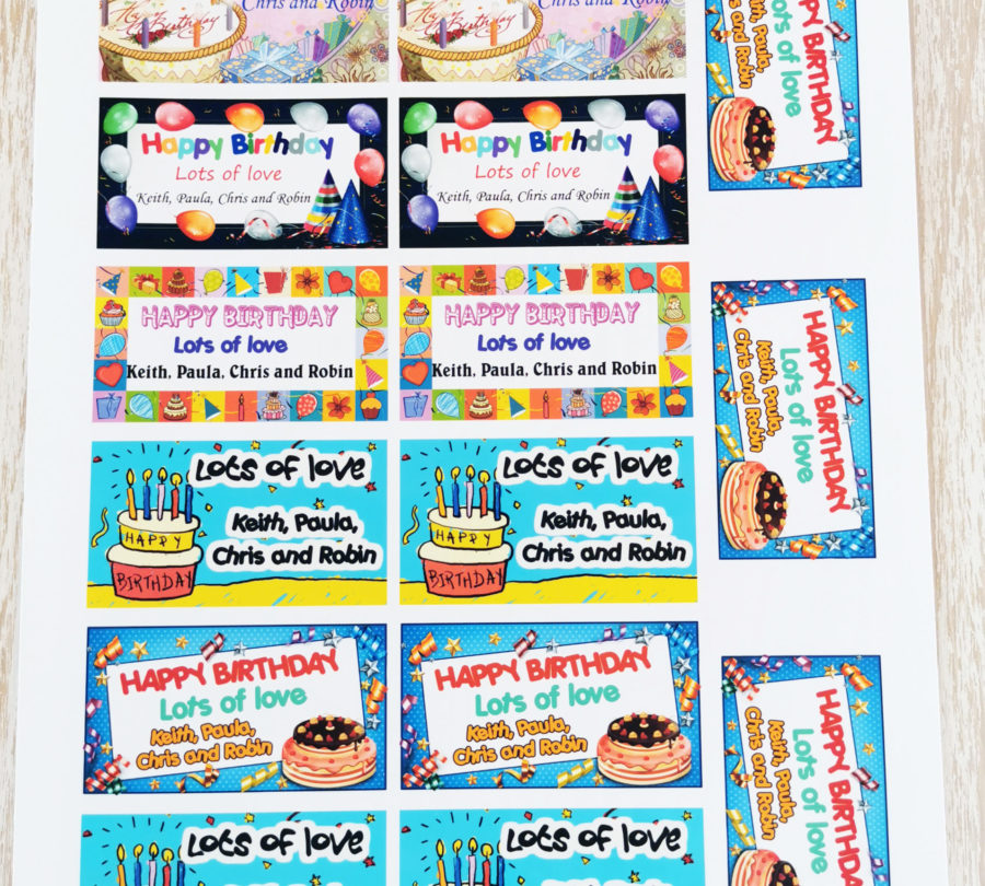 Personalized Birthday gift stickers