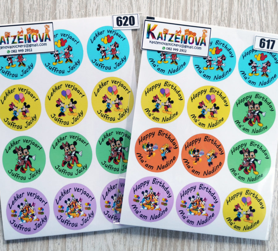 Personalized Happy birthday Mickey mouse 2 stickers (X- Large)