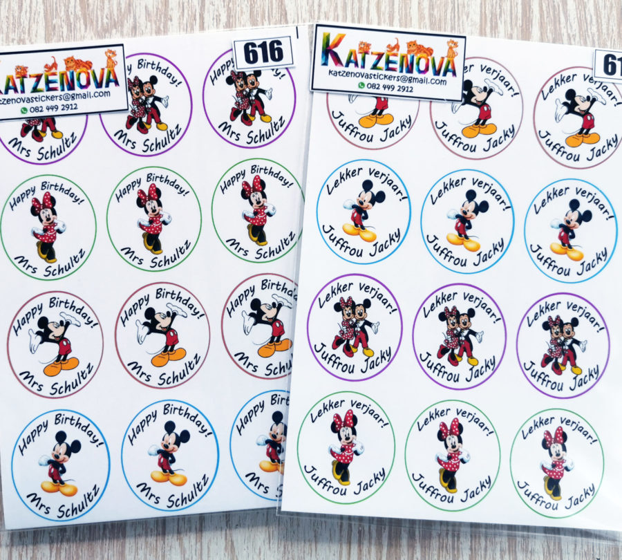 Personalized Happy birthday Mickey mouse 1 stickers (X- Large)