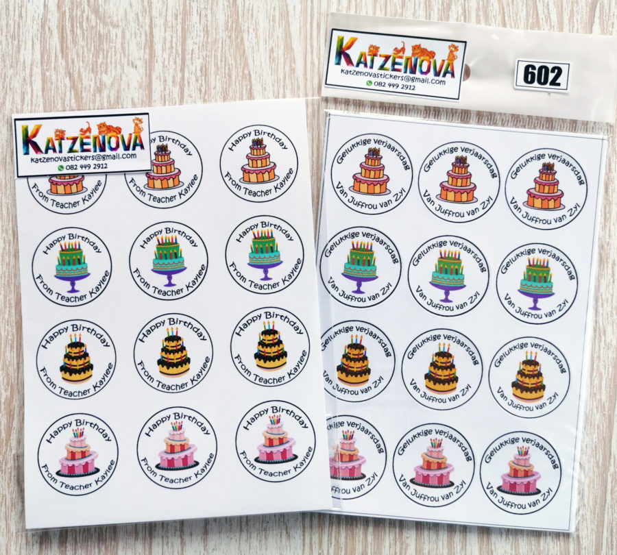 Happy birthday personalized stickers (X -Large)
