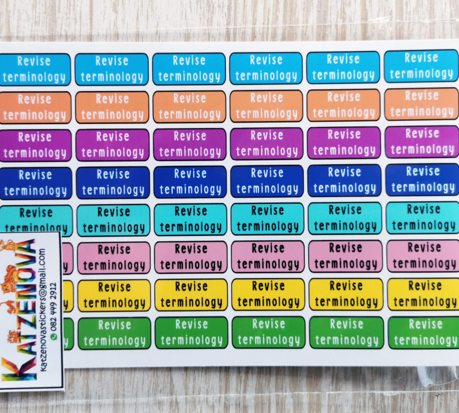Revise terminology stickers