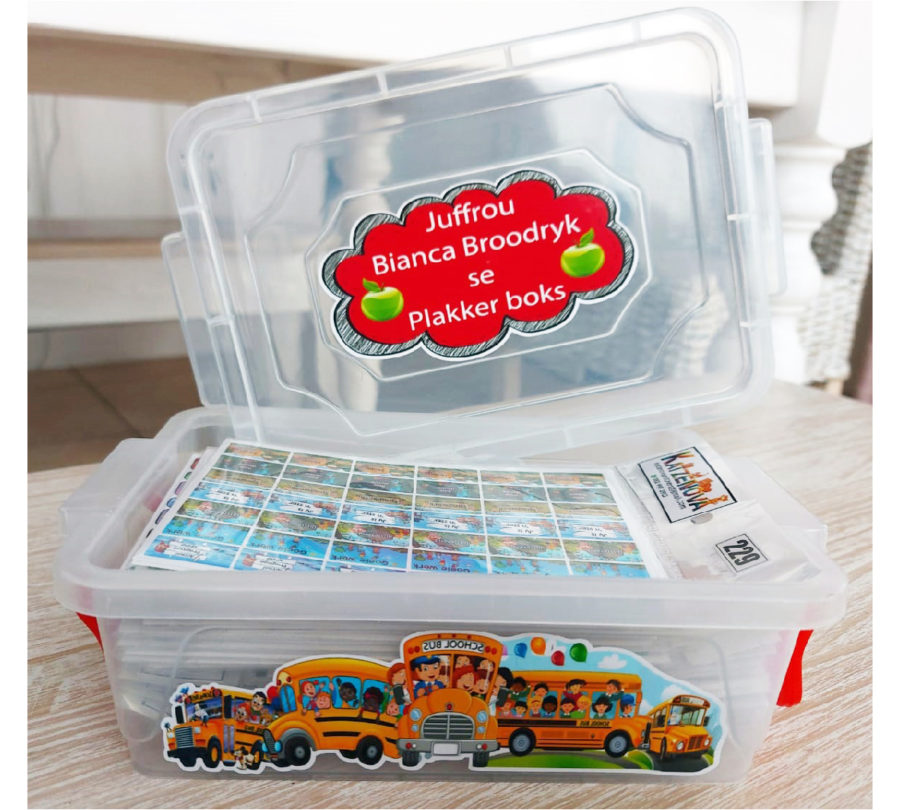 School bus sticker box