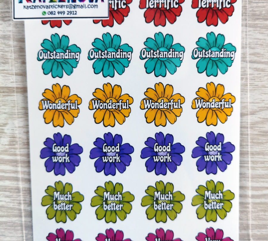 Flower motivation stickers