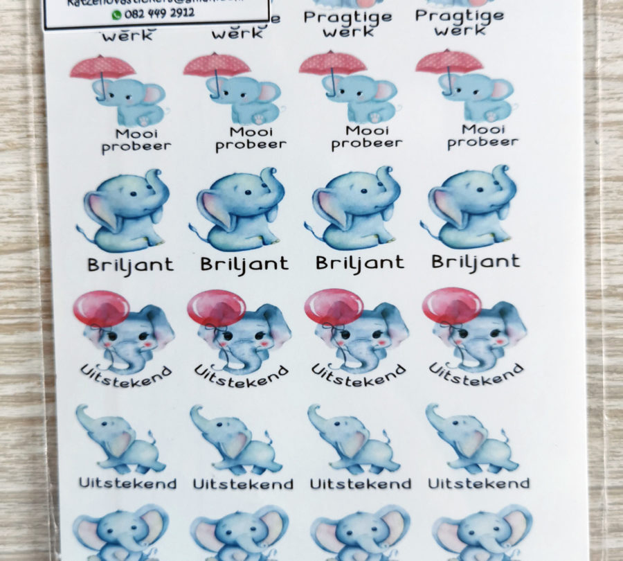 Olifant motiverings plakkers