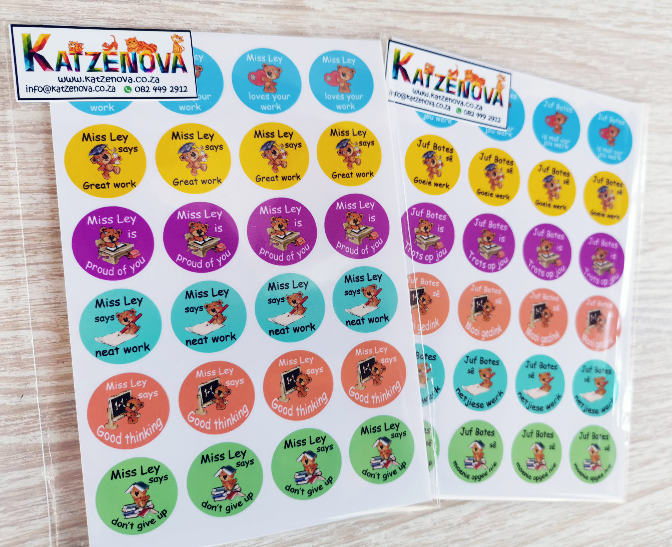 Personalized Bear motivation stickers and Beertjie motiverings plakkers (Large) - Image 3
