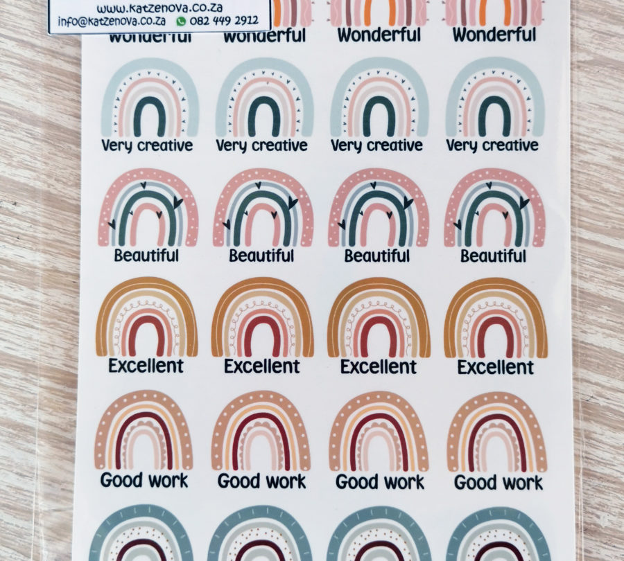 Boho rainbow motivation stickers