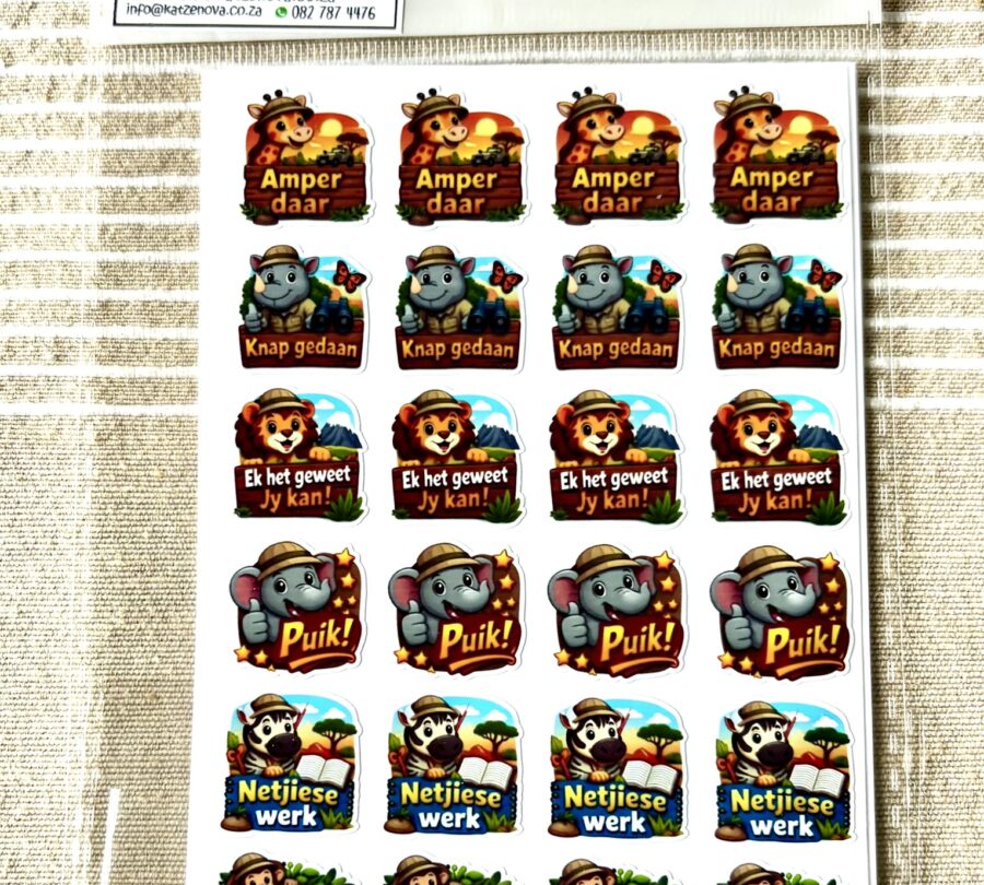 Safari 1 motiverings plakkers