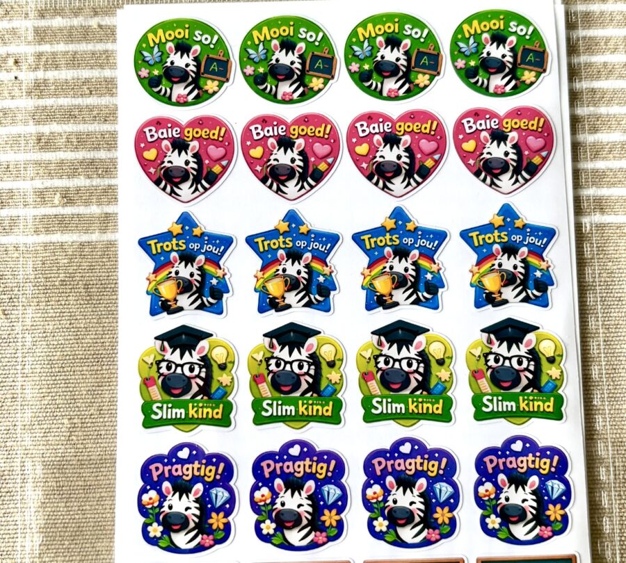 Zebra 1 motiverings plakkers